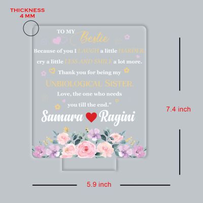 Personalised to My Bestie LED Night Lamp for Best Friends & Soul Sisters  Heartfelt Friendship Quote Home Decor  Meaningful Birthday Gift for Bestie  Warm Glow Tabletop Decor